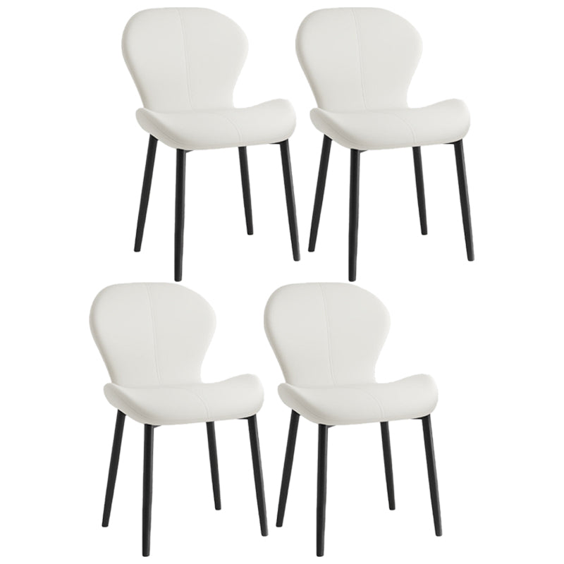 Indoor Modern Upholstered Dining Chair Matte Finish Solid Back Side Chair