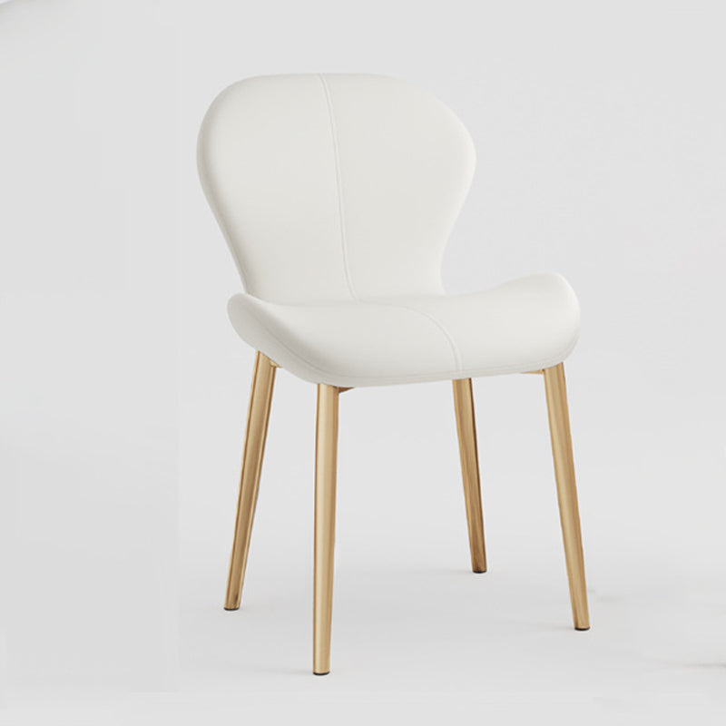 Indoor Modern Upholstered Dining Chair Matte Finish Solid Back Side Chair