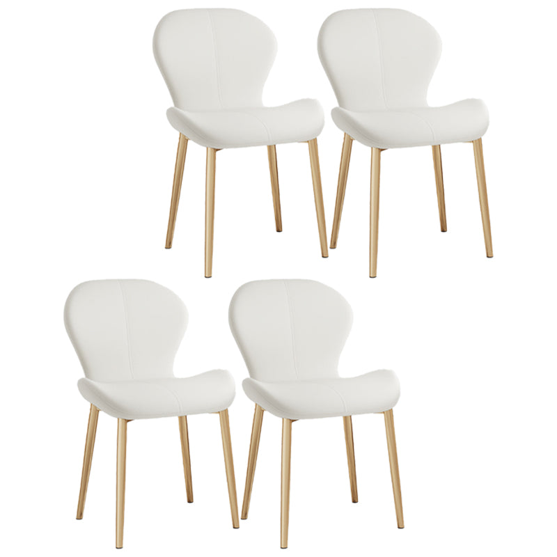 Indoor Modern Upholstered Dining Chair Matte Finish Solid Back Side Chair