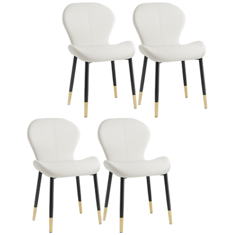 Indoor Modern Upholstered Dining Chair Matte Finish Solid Back Side Chair