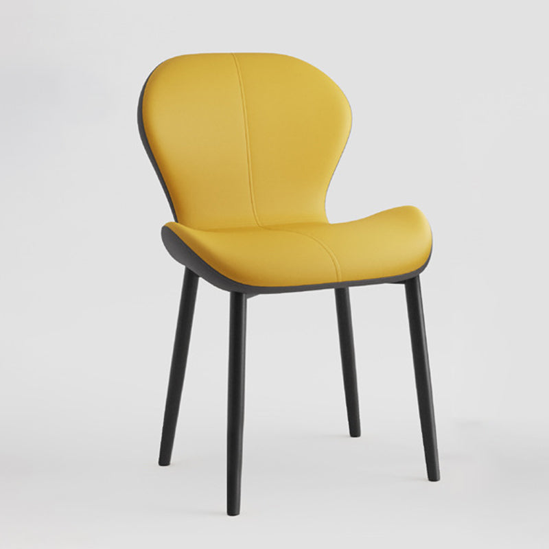 Indoor Modern Upholstered Dining Chair Matte Finish Solid Back Side Chair