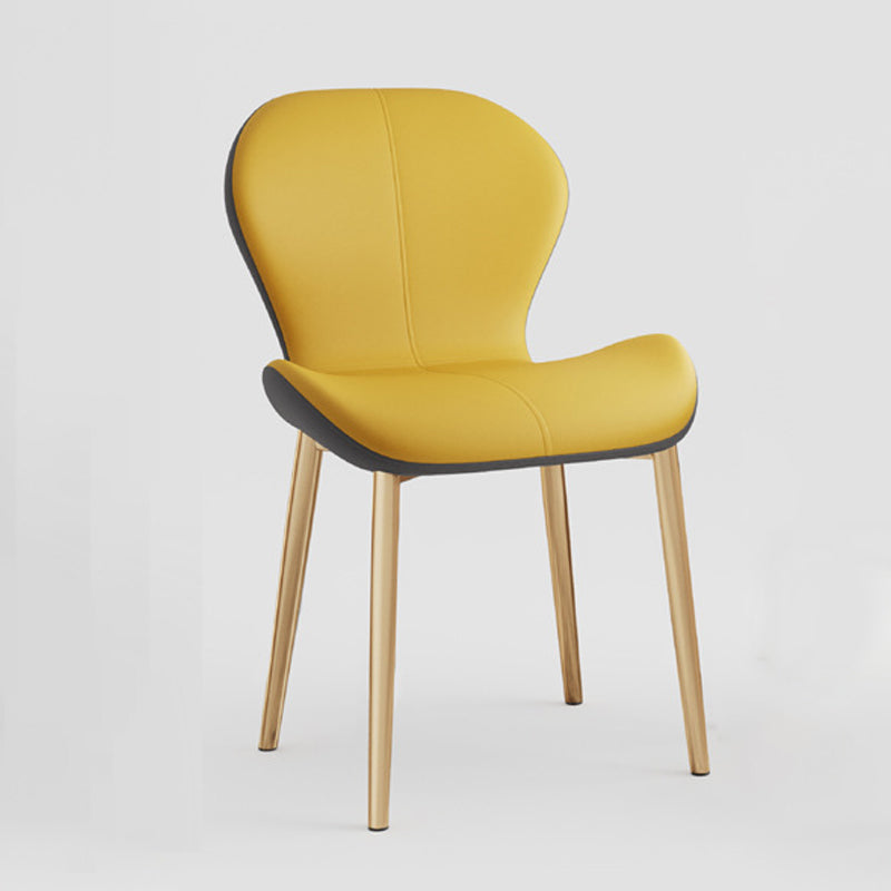 Indoor Modern Upholstered Dining Chair Matte Finish Solid Back Side Chair