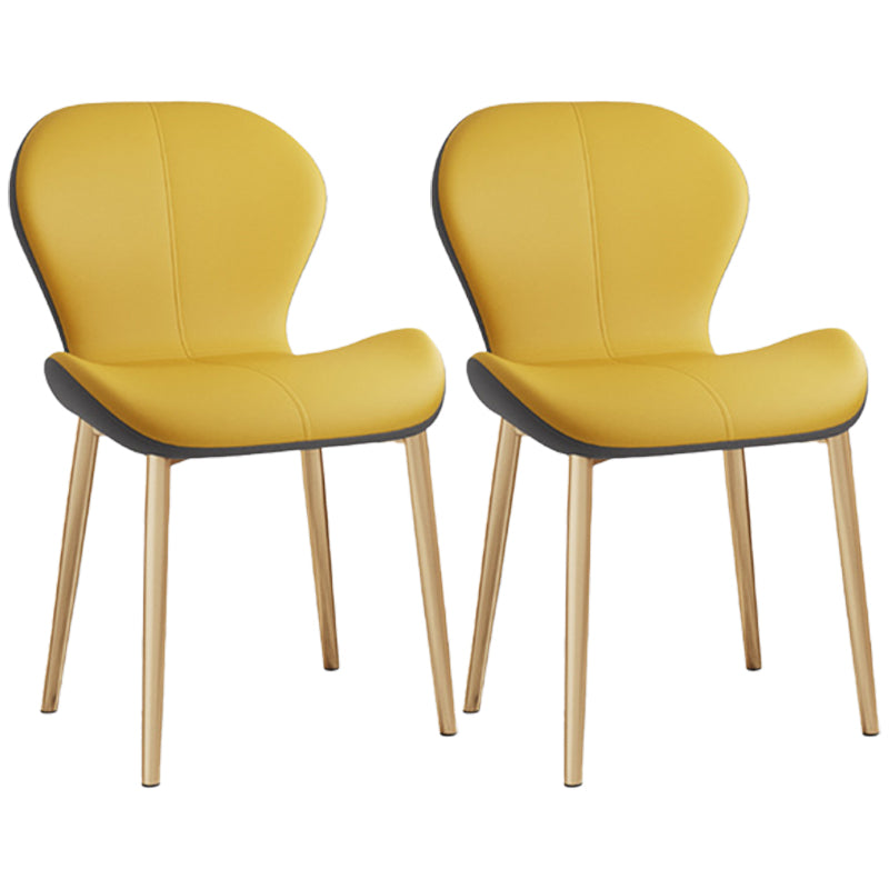 Indoor Modern Upholstered Dining Chair Matte Finish Solid Back Side Chair