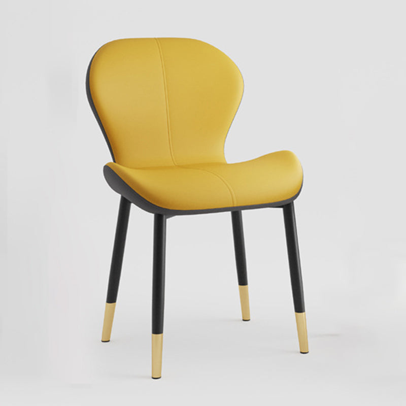 Indoor Modern Upholstered Dining Chair Matte Finish Solid Back Side Chair