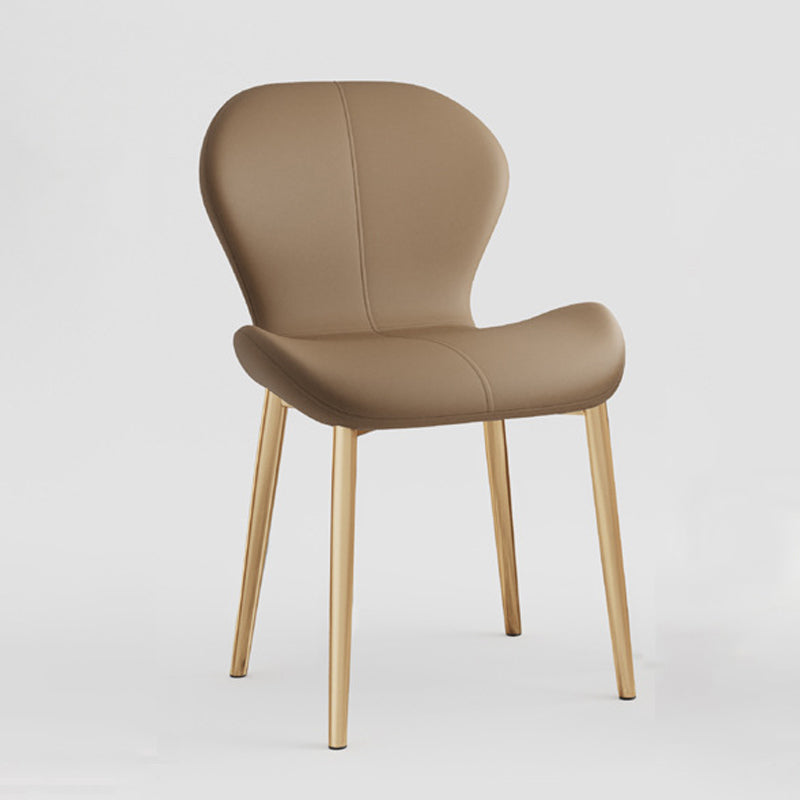 Indoor Modern Upholstered Dining Chair Matte Finish Solid Back Side Chair