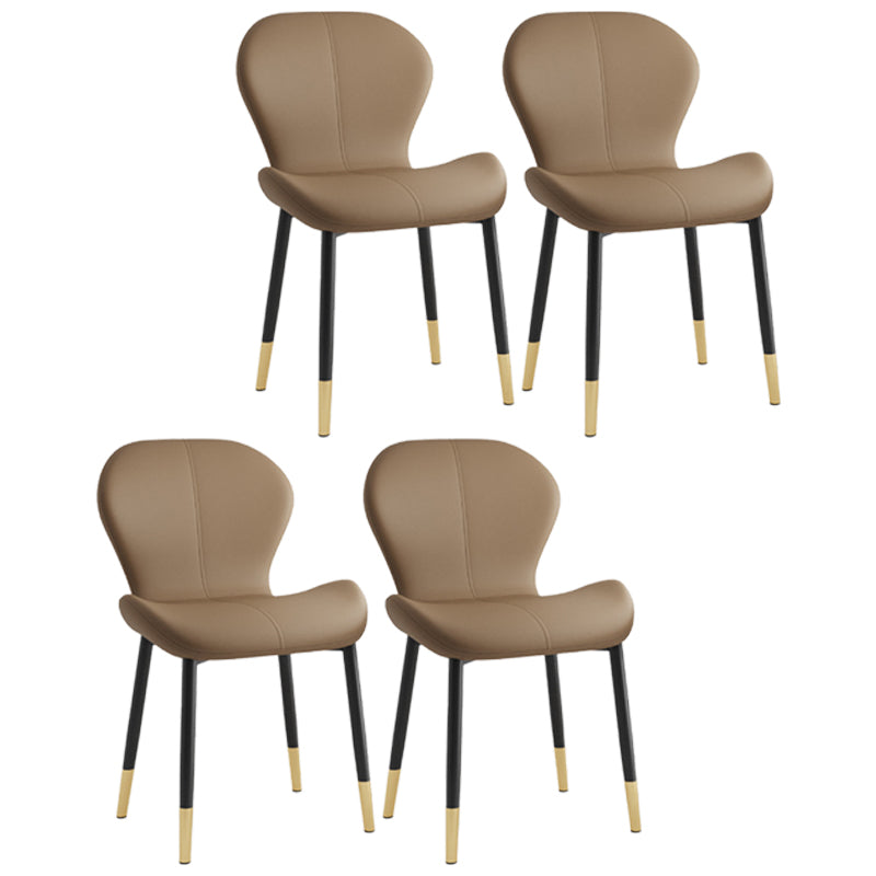 Indoor Modern Upholstered Dining Chair Matte Finish Solid Back Side Chair