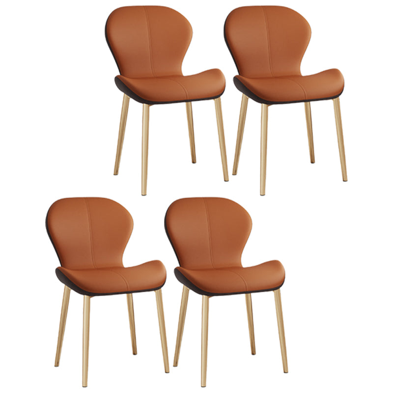 Indoor Modern Upholstered Dining Chair Matte Finish Solid Back Side Chair