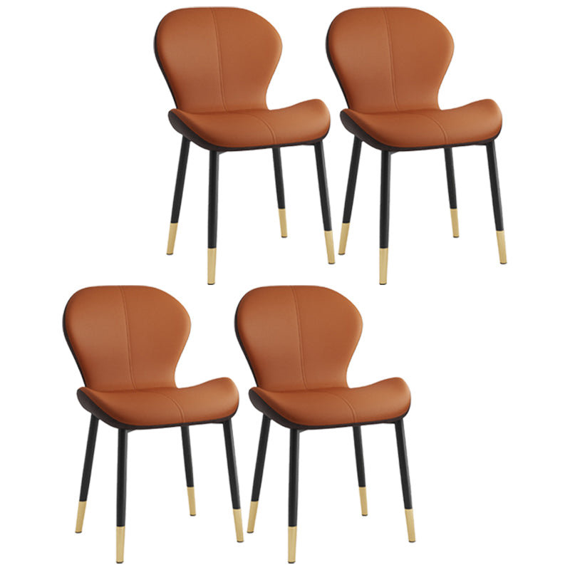 Indoor Modern Upholstered Dining Chair Matte Finish Solid Back Side Chair