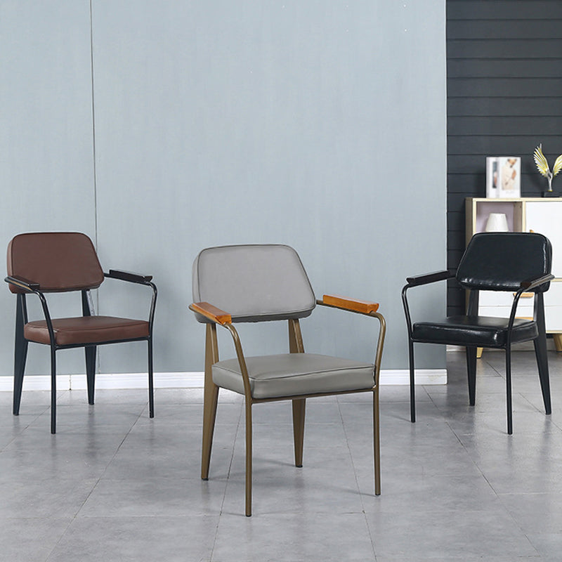 Metal Industrial Arm Chair Open Back Dining Kitchen Room Chair