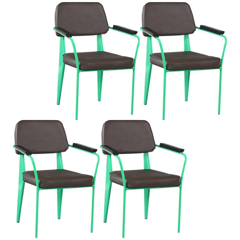 Metal Industrial Arm Chair Open Back Dining Kitchen Room Chair
