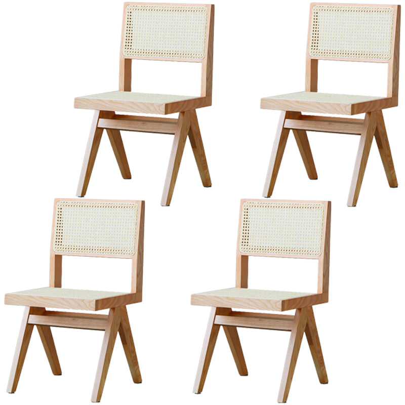 Traditional Dining Chair Wooden Open Back Side Chair for Home