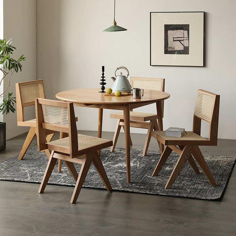 Traditional Dining Chair Wooden Open Back Side Chair for Home