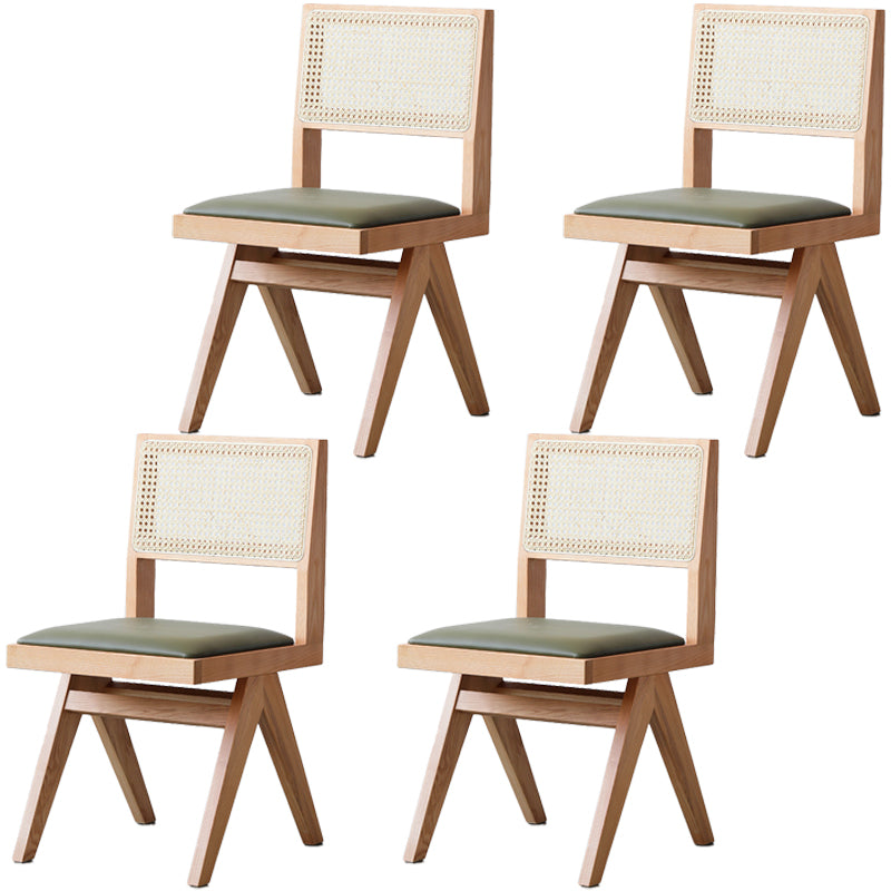 Traditional Dining Chair Wooden Open Back Side Chair for Home