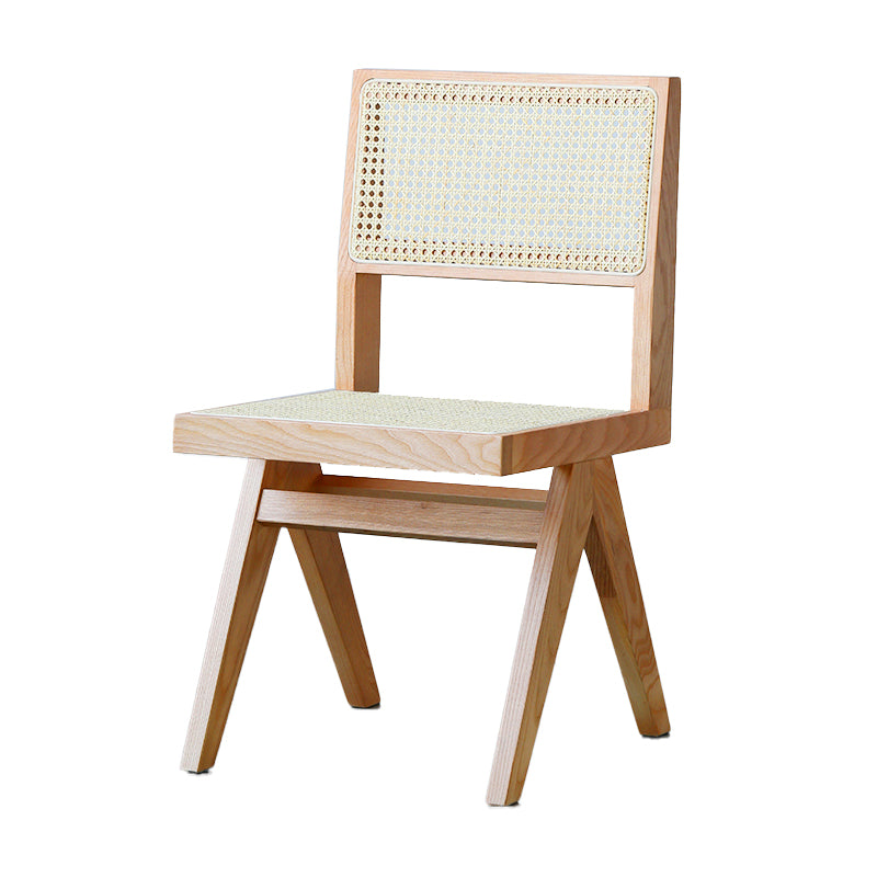 Traditional Dining Chair Wooden Open Back Side Chair for Home