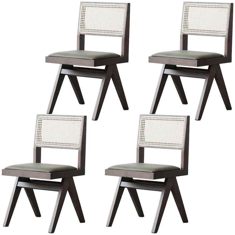 Traditional Dining Chair Wooden Open Back Side Chair for Home