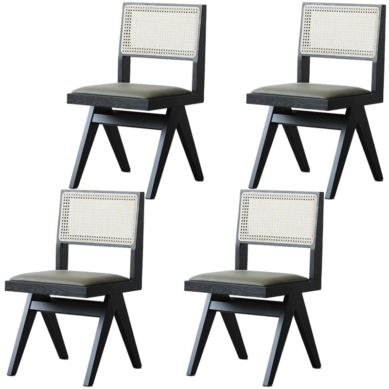 Traditional Dining Chair Wooden Open Back Side Chair for Home