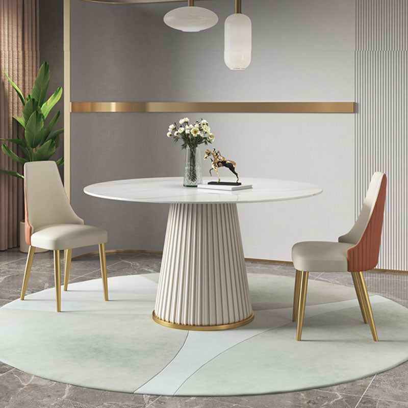 Scandinavian Armless Solid Back Chair for Home Leather Dining Side Chair