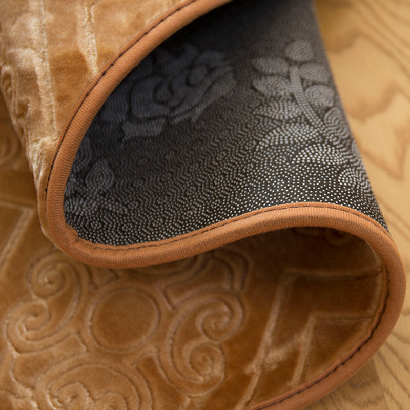 Dark Brown Diamond Rug Polyester Modern Rug Washable Rug for Drawing Room