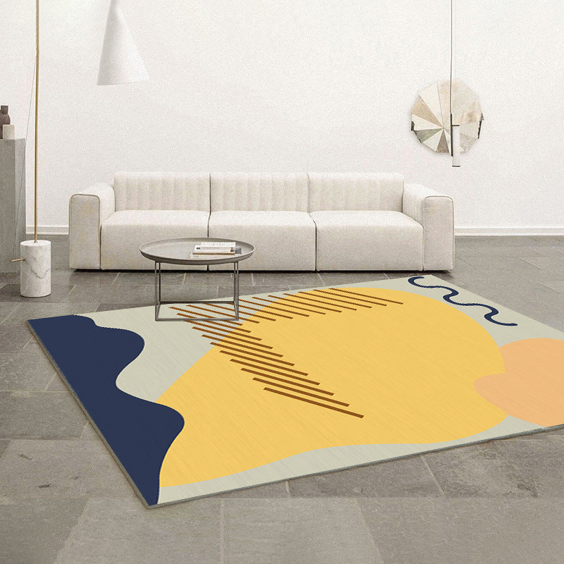 Pink Nordic Carpet Polyester Color Piece Area Carpet Washable Carpet for Living Room