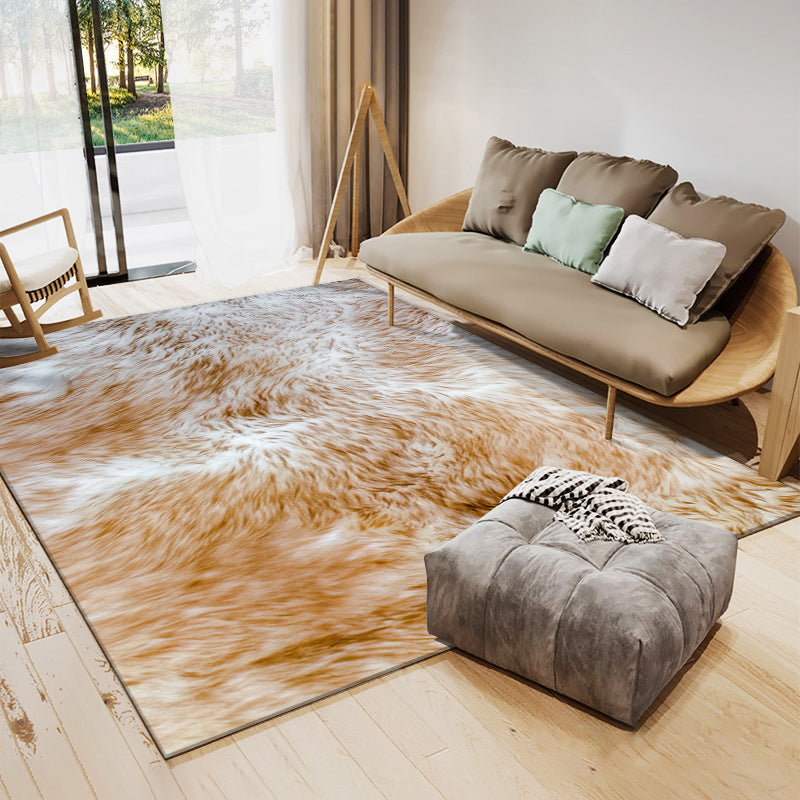 Light Yellow Graphic Carpet Polyester Simple Carpet Washable Carpet for Home Decor