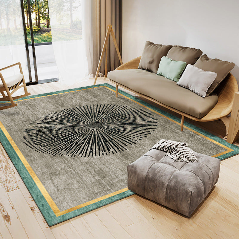 Light Yellow Graphic Carpet Polyester Simple Carpet Washable Carpet for Home Decor