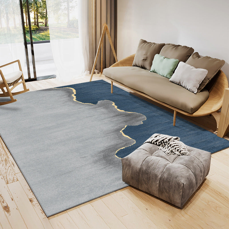 Light Yellow Graphic Carpet Polyester Simple Carpet Washable Carpet for Home Decor