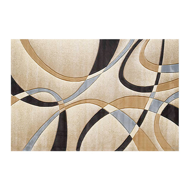 Light Yellow Graphic Carpet Polyester Simple Carpet Washable Carpet for Home Decor