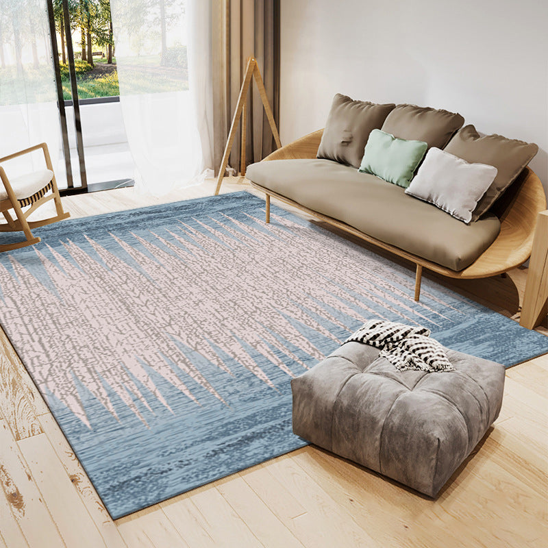 Light Yellow Graphic Carpet Polyester Simple Carpet Washable Carpet for Home Decor