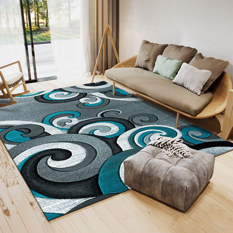 Light Yellow Graphic Carpet Polyester Simple Carpet Washable Carpet for Home Decor