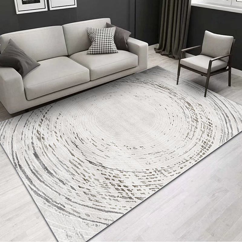 Beige Modern Carpet Polyester Line Carpet Non-Slip Backing Carpet for Drawing Room