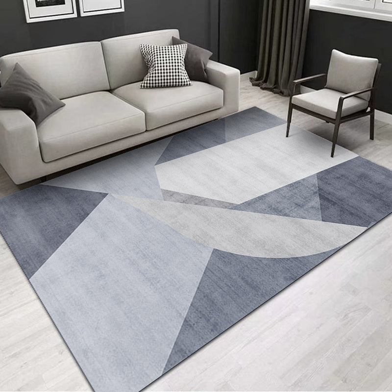 Beige Modern Carpet Polyester Line Carpet Non-Slip Backing Carpet for Drawing Room