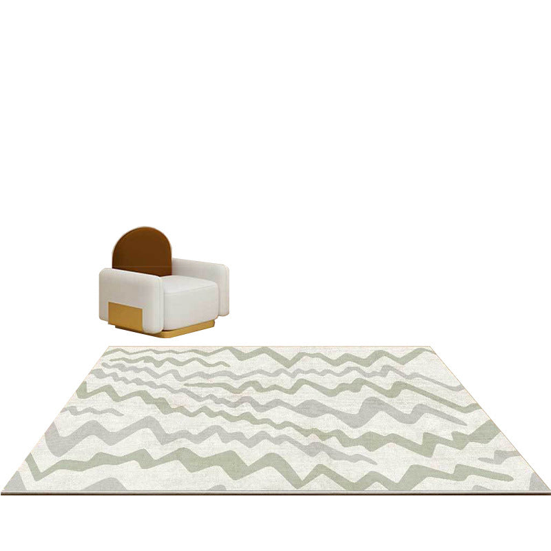 Green Modern Rug Polyester Color Piece Rug Washable Area Rug for Living Room