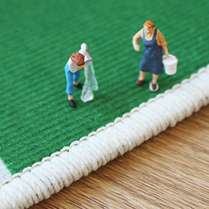 Green Modern Rug Polyester Color Piece Rug Washable Area Rug for Living Room