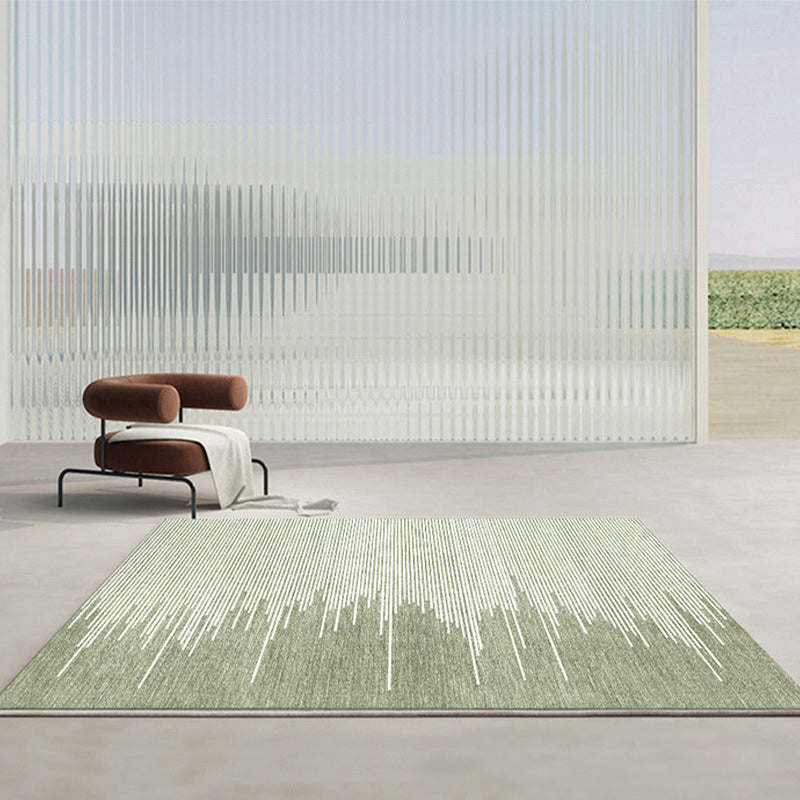 Green Modern Rug Polyester Color Piece Rug Washable Area Rug for Living Room