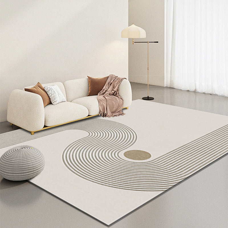 Gray Modern Carpet Polyester Semicircle Carpet Washable Carpet for Home Decor