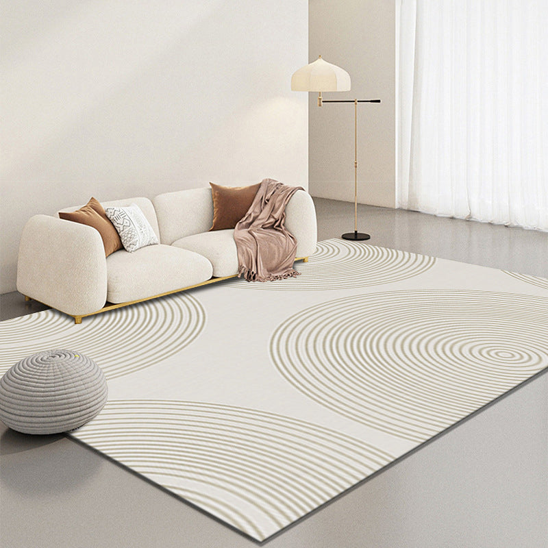 Gray Modern Carpet Polyester Semicircle Carpet Washable Carpet for Home Decor