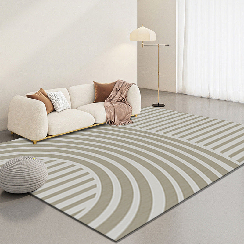Gray Modern Carpet Polyester Semicircle Carpet Washable Carpet for Home Decor