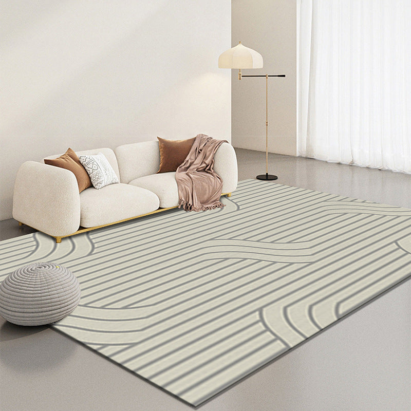 Gray Modern Carpet Polyester Semicircle Carpet Washable Carpet for Home Decor