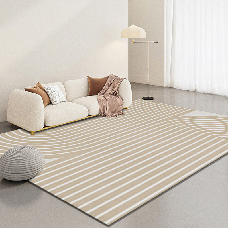 Gray Modern Carpet Polyester Semicircle Carpet Washable Carpet for Home Decor