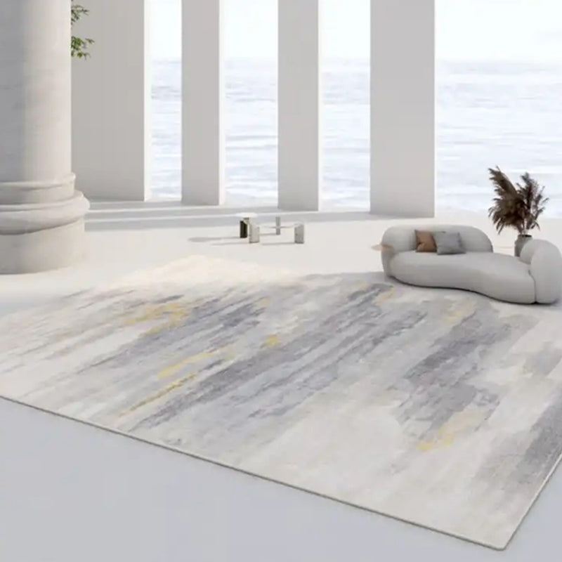 Light Brown Abstract Graphic Rug Polyester Modern Rug for Drawing Room