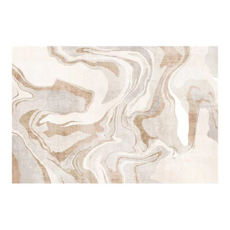Light Brown Abstract Graphic Rug Polyester Modern Rug for Drawing Room