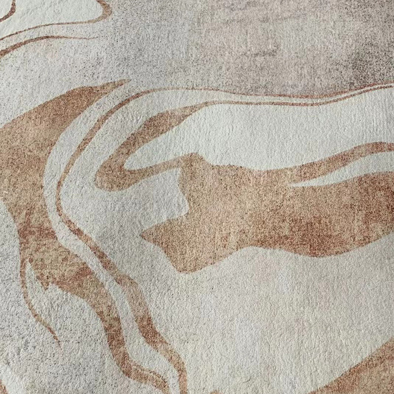Light Brown Abstract Graphic Rug Polyester Modern Rug for Drawing Room