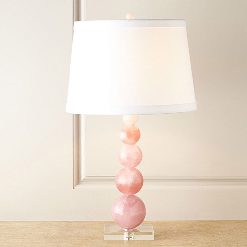 Contemporáneo 1 lámpara de noche de bombilla de lámpara rosa lectura de barril luz de libro con sombra de tela