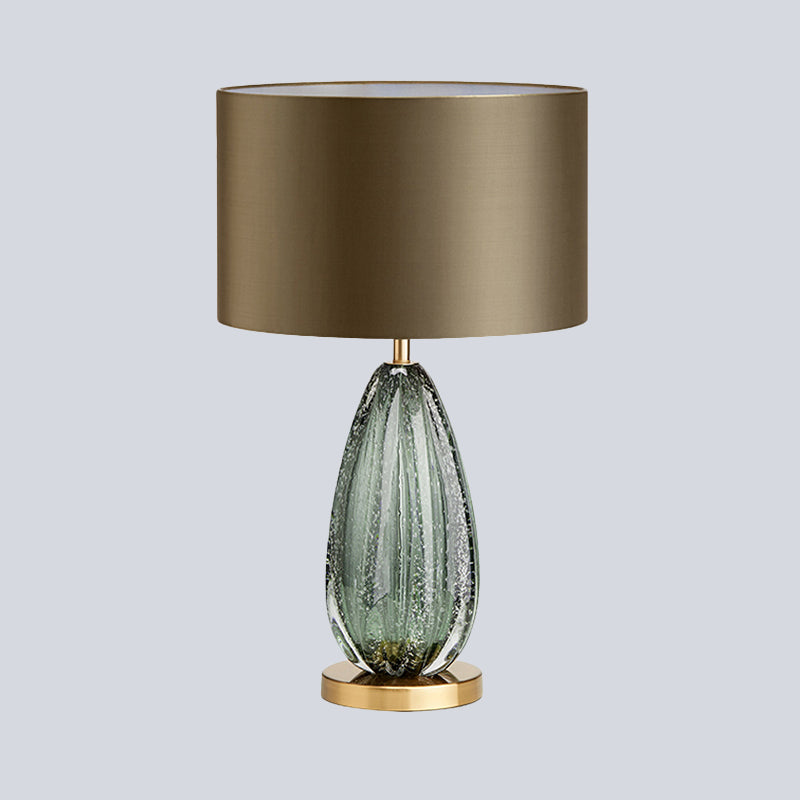 Gerade Schattentisch leichter modernistischer Stoff 1 Kopf kleine Schreibtischlampe in Grün