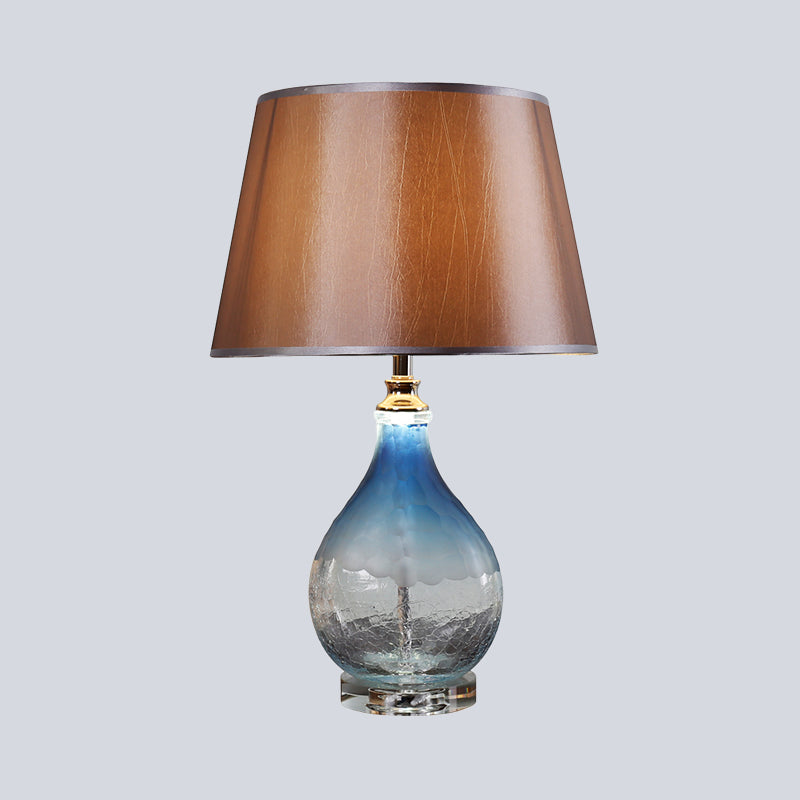 1 tête conicale lampe de chevet de chevet moderniste tissu livre light in sombre café