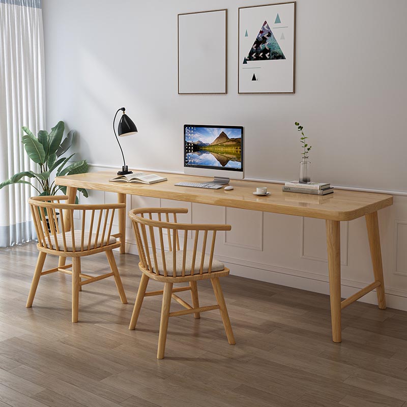 Modern Style Writing Desk Solid Wood H-Shape Office Desk for Home