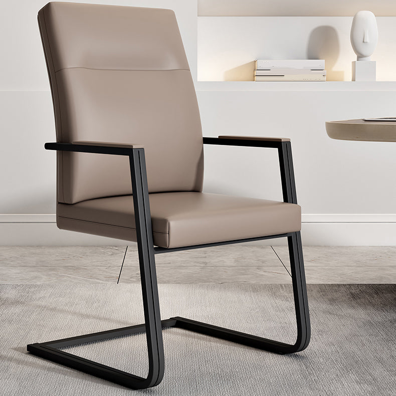 Modern Style Arm Working Chair Faux Leather High Back Office Chair