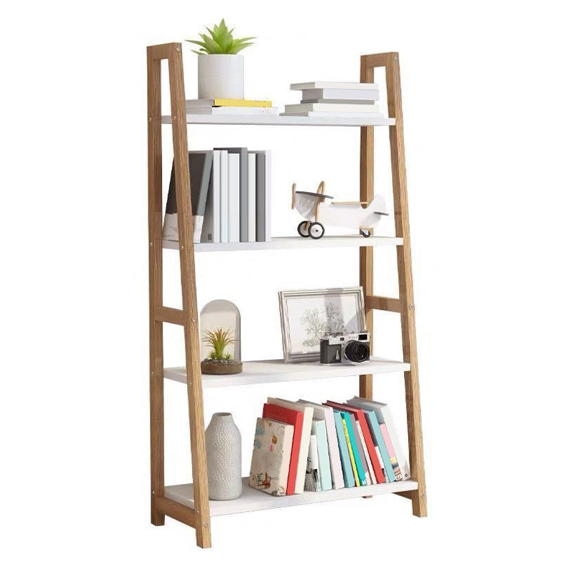 Wooden Etagere Bookcase Modern Bookshelf with Rectangular Shelves