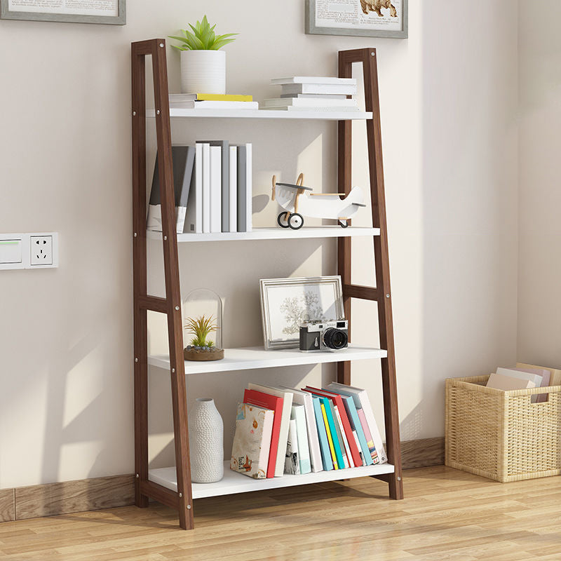 Wooden Etagere Bookcase Modern Bookshelf with Rectangular Shelves