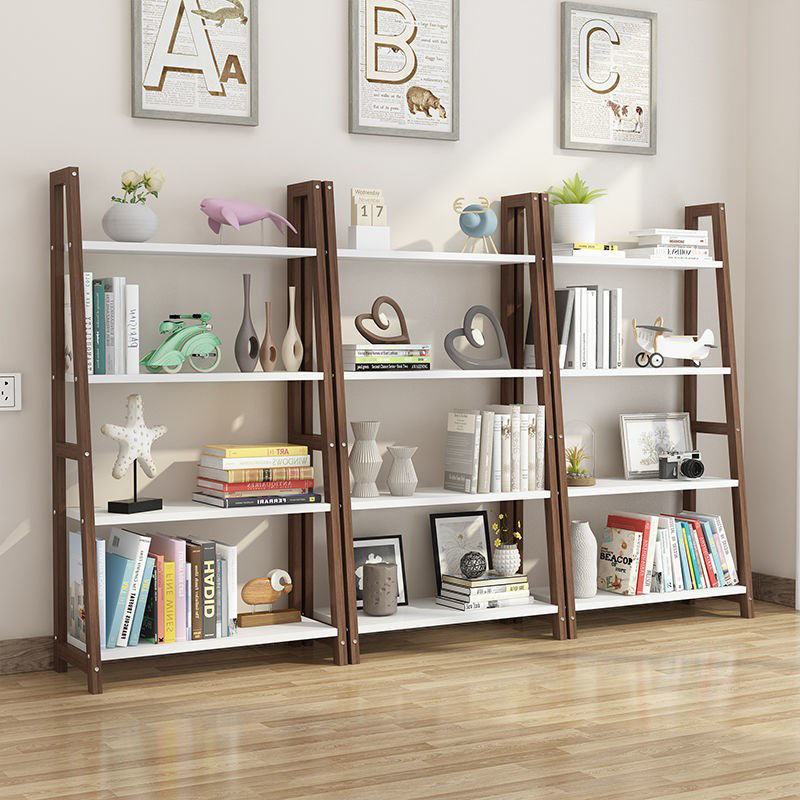 Wooden Etagere Bookcase Modern Bookshelf with Rectangular Shelves